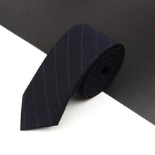 Load image into Gallery viewer, Luxury High Quality Black Grey Skinny Wool Tie For Men Business Meeting Necktie Fashionable Design Excellent Men Gift