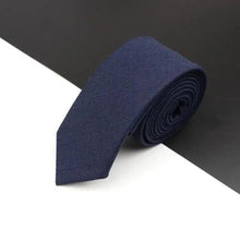 Load image into Gallery viewer, Luxury High Quality Black Grey Skinny Wool Tie For Men Business Meeting Necktie Fashionable Design Excellent Men Gift