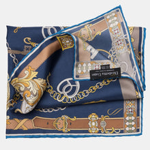 Load image into Gallery viewer, Like Clockwork - Silk Pocket Square - Navy