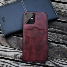 Load image into Gallery viewer, Luxury Leather Card Retro Case for iPhone 14 13 12 Mini 11 Pro Max X XR XS Slim Soft Cover for 14 Max Built-in Metal Plate for Magnetic Mounting & Card Holder Phone Case