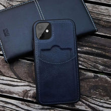 Load image into Gallery viewer, Luxury Leather Card Retro Case for iPhone 14 13 12 Mini 11 Pro Max X XR XS Slim Soft Cover for 14 Max Built-in Metal Plate for Magnetic Mounting & Card Holder Phone Case