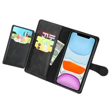 Load image into Gallery viewer, Luxury Leather Flip Wallet Case For iPhone 14 13 Pro MAX 11 12 Mini X XS XR Card Holder Stand Cover Shockproof PU Leather Wallet Card Holder Slots Cover Iphone Phone Case With Magnetic Buckle