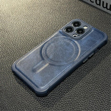 Load image into Gallery viewer, Luxury Leather Magnetic Wireless Charging Case For iPhone 14 11 12 13 Pro Max X XS XR 8 7 Plus Shockproof Soft Cover Shockproof Unique Vintage Design Leather Case For iPhone