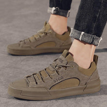 Load image into Gallery viewer, Luxury Leather Men's Sneakers Lace Up Mens Casual Outdoor Canvas Shoes Handmade Fashion Walking Sneakers Comfortable Modern Design Sneakers For Man