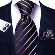 Load image into Gallery viewer, Luxury Men Silk Necktie Pocket Square Matching Handkerchief Cufflinks Set Formal Design Printed Business Necktie For Men
