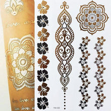 Load image into Gallery viewer, Luxury Metallic Gold Waterproof Temporary Tattoo Feather Elephant Fashion Different Design Tattoos For Womens