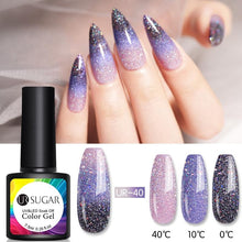 Load image into Gallery viewer, Luxury Modern Elegant Colorful Diamond Gel Nail Polish UV Temperature Color Changing Elegant Fashion Rainbow Colors For Womens