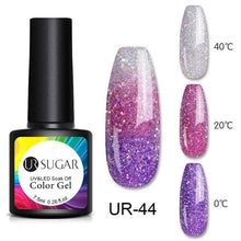 Load image into Gallery viewer, Luxury Modern Elegant Colorful Diamond Gel Nail Polish UV Temperature Color Changing Elegant Fashion Rainbow Colors For Womens