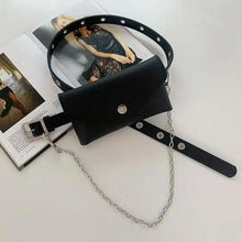 Load image into Gallery viewer, Luxury PU Leather Fanny Pack Simple Women's Belt Bag Small Fanny Pack Handbag With Chain Stylish Travel Waist Bag For Women
