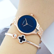 Load image into Gallery viewer, Luxury Rose Gold Womens Watch Stainless Steel Wrist Watches Fashion Thin Quartz Ladies Watch Waterproof Stainless Steel Wrist Watch Elegant Round Design For Women