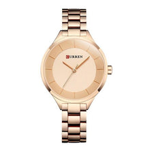 Load image into Gallery viewer, Luxury Rose Gold Womens Watch Stainless Steel Wrist Watches Fashion Thin Quartz Ladies Watch Waterproof Stainless Steel Wrist Watch Elegant Round Design For Women