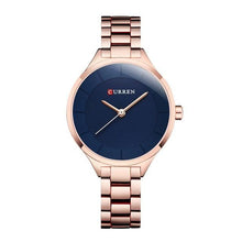 Load image into Gallery viewer, Luxury Rose Gold Womens Watch Stainless Steel Wrist Watches Fashion Thin Quartz Ladies Watch Waterproof Stainless Steel Wrist Watch Elegant Round Design For Women