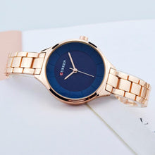 Load image into Gallery viewer, Luxury Rose Gold Womens Watch Stainless Steel Wrist Watches Fashion Thin Quartz Ladies Watch Waterproof Stainless Steel Wrist Watch Elegant Round Design For Women