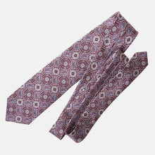 Load image into Gallery viewer, Mantova - Printed Silk Tie - Burgundy Plum