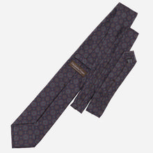 Load image into Gallery viewer, Moretti - Printed Madder Silk Tie - Navy & Burgundy