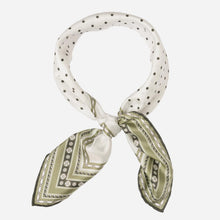 Load image into Gallery viewer, Verona - Silk Neckerchief - White & Sage