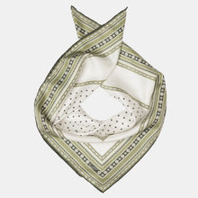 Load image into Gallery viewer, Verona - Silk Neckerchief - White & Sage