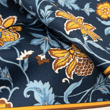 Load image into Gallery viewer, Carrara - Silk Neckerchief - Navy & Mustard