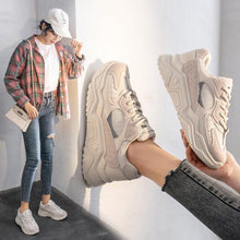 Load image into Gallery viewer, Luxury Sneakers Women Thick Bottom Round Toe Breathing Chunky Platform Sneakers Fashion Breathable Lightweight Comfortable Sneakers Non-Slip Girl Tennis Running Walking Shoes