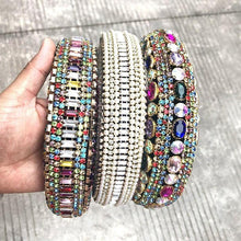 Load image into Gallery viewer, Luxury Sparkly Padded Rhinestones Headbands Full Crystal Hairbands Wide Headwear White Gorgeous Hair Accessories For Women