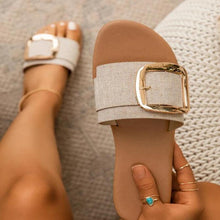 Load image into Gallery viewer, Luxury Summer Leopard Design Women's Slippers Shoes Summer Flat Woman Fashion Buckle Peep Toe Flat Shoes Adjustable Buckle Strap Casual Comfort Footbed Slides Sandals For Indoor And Outdoor Beach