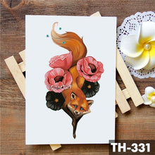 Load image into Gallery viewer, Luxury Waterproof Wolf Fox Temporary Watercolor Tattoo Sticker Modern 3D Animals Tattoos