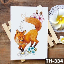 Load image into Gallery viewer, Luxury Waterproof Wolf Fox Temporary Watercolor Tattoo Sticker Modern 3D Animals Tattoos