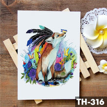 Load image into Gallery viewer, Luxury Waterproof Wolf Fox Temporary Watercolor Tattoo Sticker Modern 3D Animals Tattoos
