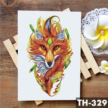 Load image into Gallery viewer, Luxury Waterproof Wolf Fox Temporary Watercolor Tattoo Sticker Modern 3D Animals Tattoos