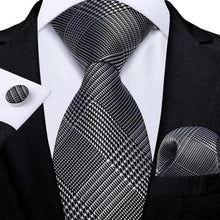 Load image into Gallery viewer, Luxury Wedding Party Floral Design Silk Necktie Hanky And Matching Cufflinks Set For Men Classic Design Necktie Set For Men