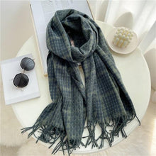 Load image into Gallery viewer, Winter Long Plaid Headwear Scarf Warm Shawls Cashmere Female Scarfs Scarves Lady Tassel Shawl Wraps For Women