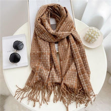 Load image into Gallery viewer, Winter Long Plaid Headwear Scarf Warm Shawls Cashmere Female Scarfs Scarves Lady Tassel Shawl Wraps For Women