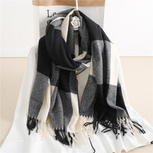 Load image into Gallery viewer, Winter Long Plaid Headwear Scarf Warm Shawls Cashmere Female Scarfs Scarves Lady Tassel Shawl Wraps For Women
