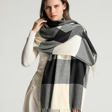 Load image into Gallery viewer, Winter Long Plaid Headwear Scarf Warm Shawls Cashmere Female Scarfs Scarves Lady Tassel Shawl Wraps For Women