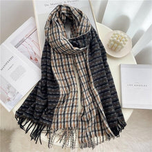 Load image into Gallery viewer, Winter Long Plaid Headwear Scarf Warm Shawls Cashmere Female Scarfs Scarves Lady Tassel Shawl Wraps For Women