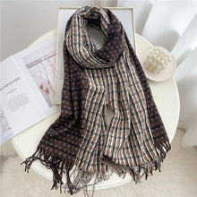 Load image into Gallery viewer, Winter Long Plaid Headwear Scarf Warm Shawls Cashmere Female Scarfs Scarves Lady Tassel Shawl Wraps For Women