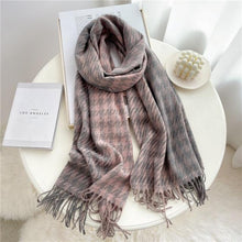 Load image into Gallery viewer, Winter Long Plaid Headwear Scarf Warm Shawls Cashmere Female Scarfs Scarves Lady Tassel Shawl Wraps For Women