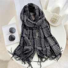 Load image into Gallery viewer, Winter Long Plaid Headwear Scarf Warm Shawls Cashmere Female Scarfs Scarves Lady Tassel Shawl Wraps For Women