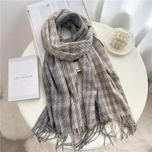 Load image into Gallery viewer, Winter Long Plaid Headwear Scarf Warm Shawls Cashmere Female Scarfs Scarves Lady Tassel Shawl Wraps For Women