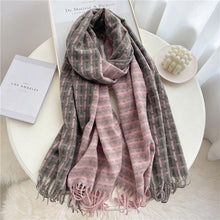 Load image into Gallery viewer, Winter Long Plaid Headwear Scarf Warm Shawls Cashmere Female Scarfs Scarves Lady Tassel Shawl Wraps For Women