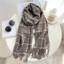 Load image into Gallery viewer, Winter Long Plaid Headwear Scarf Warm Shawls Cashmere Female Scarfs Scarves Lady Tassel Shawl Wraps For Women