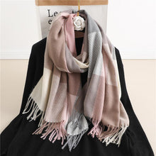 Load image into Gallery viewer, Winter Long Plaid Headwear Scarf Warm Shawls Cashmere Female Scarfs Scarves Lady Tassel Shawl Wraps For Women