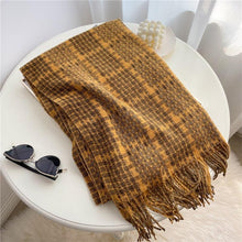 Load image into Gallery viewer, Winter Long Plaid Headwear Scarf Warm Shawls Cashmere Female Scarfs Scarves Lady Tassel Shawl Wraps For Women