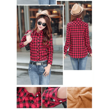Load image into Gallery viewer, Luxury Winter Warm, Plus Velvet Thicken Plaid Shirt Style Coat Jacket For Women Clothes/Tops/Casual/Jacket/Outerwear For Female