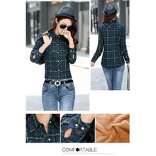Load image into Gallery viewer, Luxury Winter Warm, Plus Velvet Thicken Plaid Shirt Style Coat Jacket For Women Clothes/Tops/Casual/Jacket/Outerwear For Female