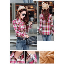 Load image into Gallery viewer, Luxury Winter Warm, Plus Velvet Thicken Plaid Shirt Style Coat Jacket For Women Clothes/Tops/Casual/Jacket/Outerwear For Female