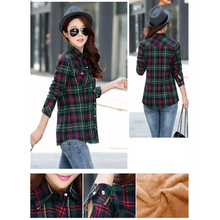 Load image into Gallery viewer, Luxury Winter Warm, Plus Velvet Thicken Plaid Shirt Style Coat Jacket For Women Clothes/Tops/Casual/Jacket/Outerwear For Female