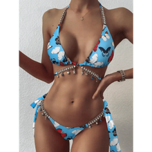 Load image into Gallery viewer, Luxury Woman Bikini Set Diamond Swimsuit Vintage Ladies Swimwear Low Waist Bathing Suit Shining Summer Beach Wear
