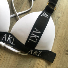 Load image into Gallery viewer, Luxury Women Bikini Set Letter Print Swimsuit Female Push Up Bandage Black Swimwear Women Bikini Set Swimming Bathing Suit Women Swimsuit Bikini Set Letter Print Swimwear Bathing Suit