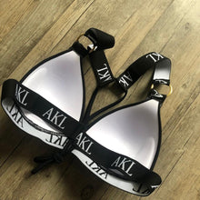 Load image into Gallery viewer, Luxury Women Bikini Set Letter Print Swimsuit Female Push Up Bandage Black Swimwear Women Bikini Set Swimming Bathing Suit Women Swimsuit Bikini Set Letter Print Swimwear Bathing Suit
